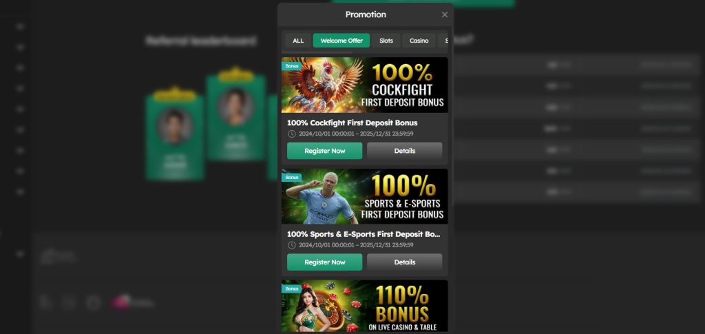 E2Bet Mga Promosyon at Bonus