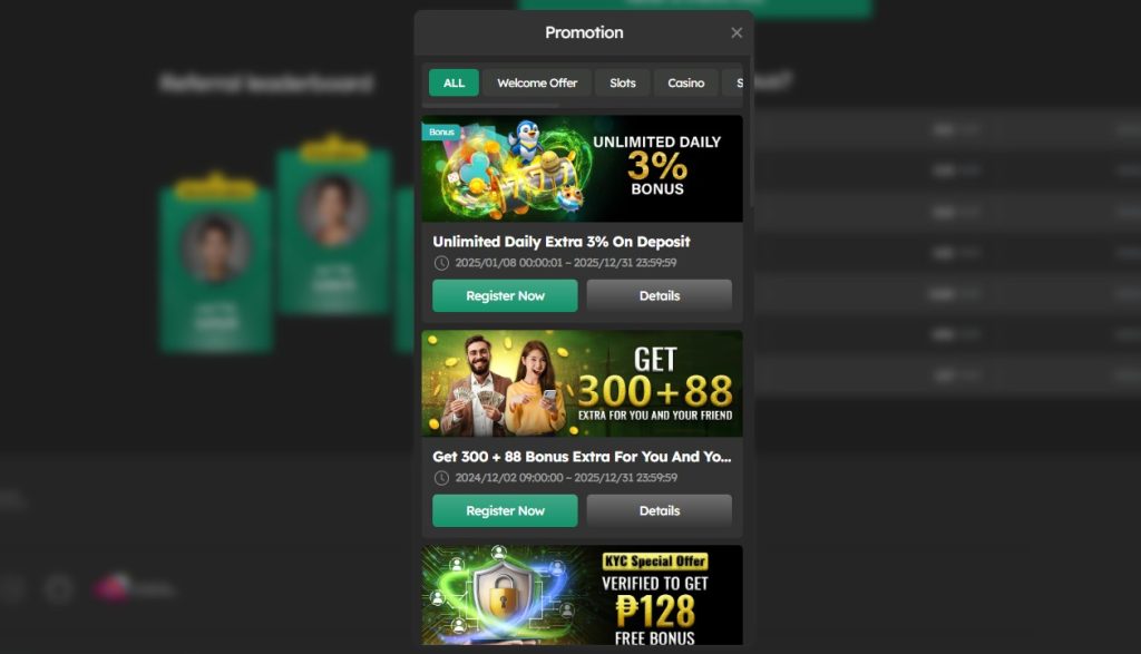 E2Bet Mga Promosyon at Bonus